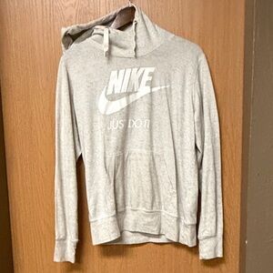 Nike Light Gray Hoodie with White Logo